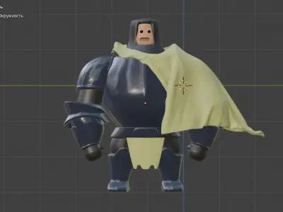 Cartoon Knight MMO Low-poly 3D model