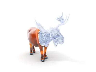 Realistic Moose Model Pack for Various Applications Low-poly 3D model