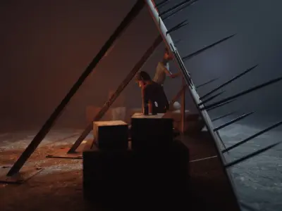 Survival Shield Low-poly 3D model