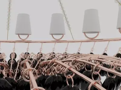 Luxury Gold Ceiling Chandelier High Poly 3d Model 3D model