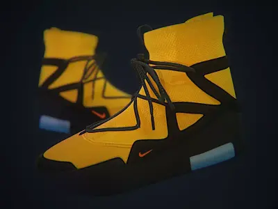  Nike Air Fear of God - Yellow Black Custom Low-poly 3D model