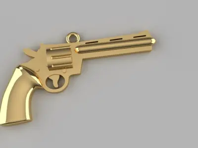 Revolver Pendant Gold Silver Platinum Luxury Jewelry 3D print model