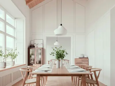 Minimalist Dining Room Design 3D model purchase