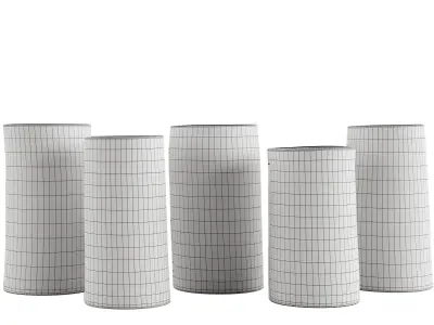 Handmade Decorated Indigo Ceramic Vase 2 3D model