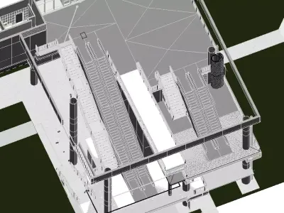 AIRPORT TERMINAL ARCHITECTURAL FURNISHED  REVIT MODEL FURNISHED  3D model