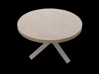 Table wooden 3 Low-poly 3D model