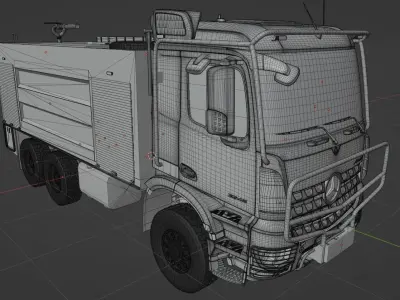 Mercedes Arocs 6x6 Firetruck 3D model
