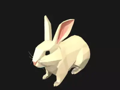 Low Poly Rabbit - Stylized 3D Model for Games and Animations Low-poly 3D model