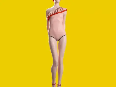 Roksanda Ilincic Retro Swimwear Type 4 pose 01 3D model