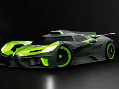 Baguette Builder - Low Poly Generic Hyper Car Low-poly 3D model