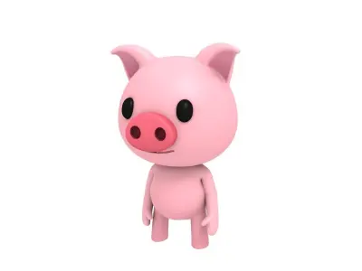 Rigged Pig 3D model