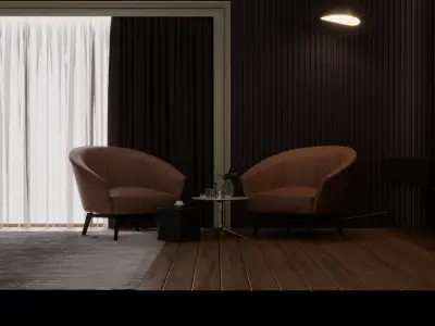 Bedroom interior scene 3D model 3D model