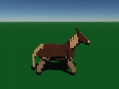 Voxel Horse Low-poly 3D model