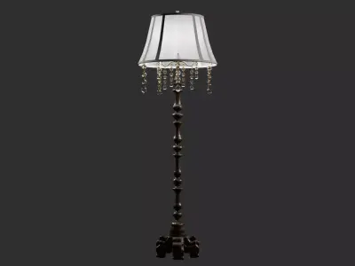Vintage Brass Floor Lamp Pack 3D model