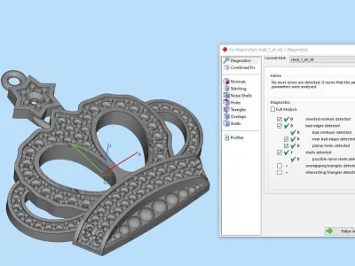 Crown pendant Jewelry 3D print model