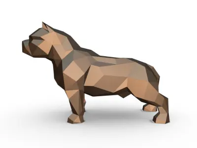 American Bully low poly 3D print model