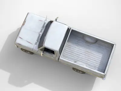 Ford Classic F100 pickup 1976 Old White Low-poly 3D model