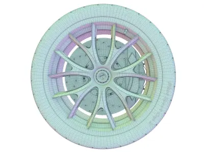 Sport Car Wheels Tesla Michelin Low-poly 3D model