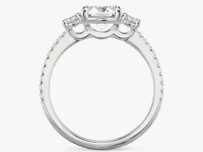 Three Stone Oval  Engagement Ring  03 3D print model