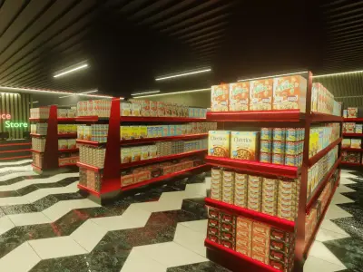 Convenience Store  Free low-poly 3D model