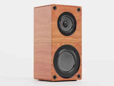 Tower Speaker V1 - Universal Wooden Sound Unit Low-poly 3D model