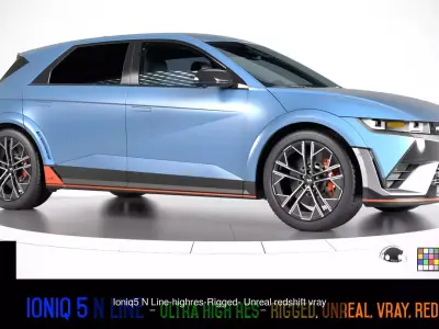 6 Rigged and Render Ready High Quality Cars Bundles - Unreal 3D Model Pack