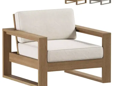 Portside outdoor lounge chair 3D model