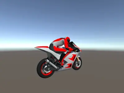 Low Poly Racing Bike With Rider-5 Low-poly 3D model