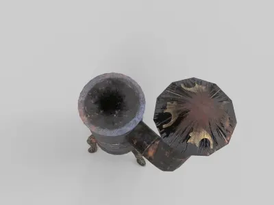 Old Stove Low Poly PBR Low-poly 3D model