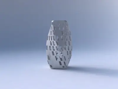 Vase twisted quadratic with checker grid lattice 2 3D print model