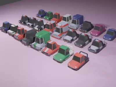 Low Poly Car Pack - GameReady Low-poly 3D model