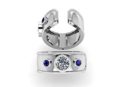 Bezel Setting Hoop Earring 1162 3D print model