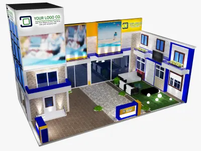  Booth Exhibition Stand a488 3D model