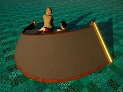 Sofa cama circular con materiales PBR 2K Free 3D model