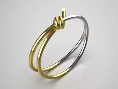 Two-tone gold bracelet with knot design bg0017 3D print model