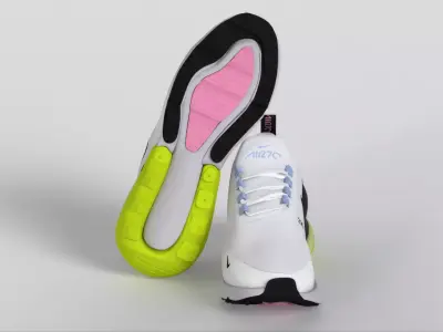 Nike Air Max 270 Women s Purple Platinum Black Low-poly 3D model