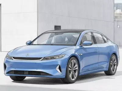 Modern Electric Sedan Realistic EV Car 3D Model 3D model