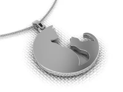 A pendant made in the shape of a cats 3D print model