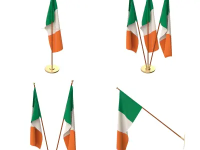 Ireland Flag Pack 3D model