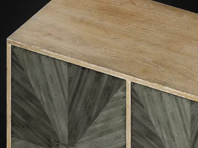 Melange Zola Four-Door Credenza 3D model