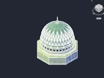 Exquisite 3D Islamic Dome Model Low-poly 3D model