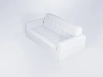 Low Poly White Luxury Modernist Sofa - Stylized Static Model 3D model