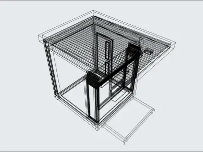 container guard booth 250cm x 250 cm plus roof many formats 3D model