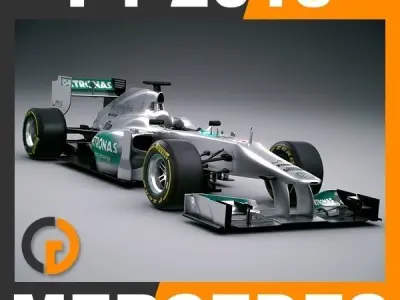 F1 2013 Cars and Helmets 3D model