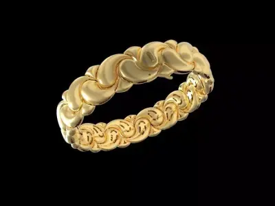 Comma Shaped Articulated Bracelet 3D print model