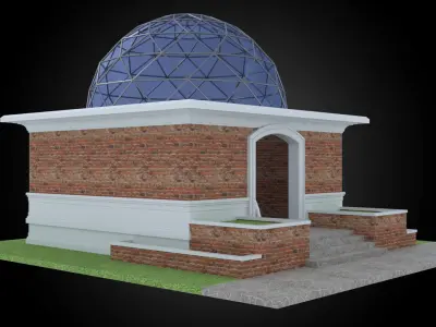  Dome 12x incl base structure with entry opening 3D model