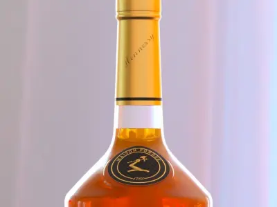 Hennessy Very Special Cognac bottle 3D Model Low-poly 3D model