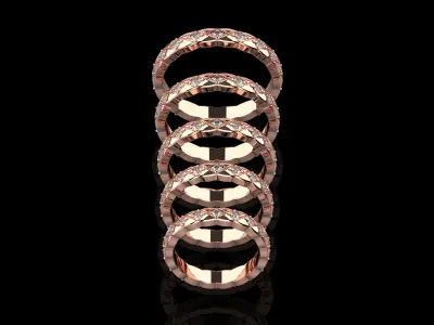 Coco Crush mini diamonds rings in different sizes 15 - 19 3D Model Pack