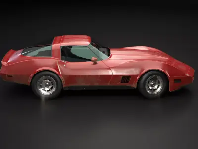 Chevrolet Corvette C3 1980-1982 Aged Low-poly 3D model