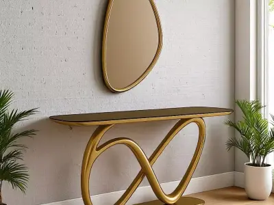 Luxury Infinity Console and Mirror Set - 3D Model Low-poly 3D model